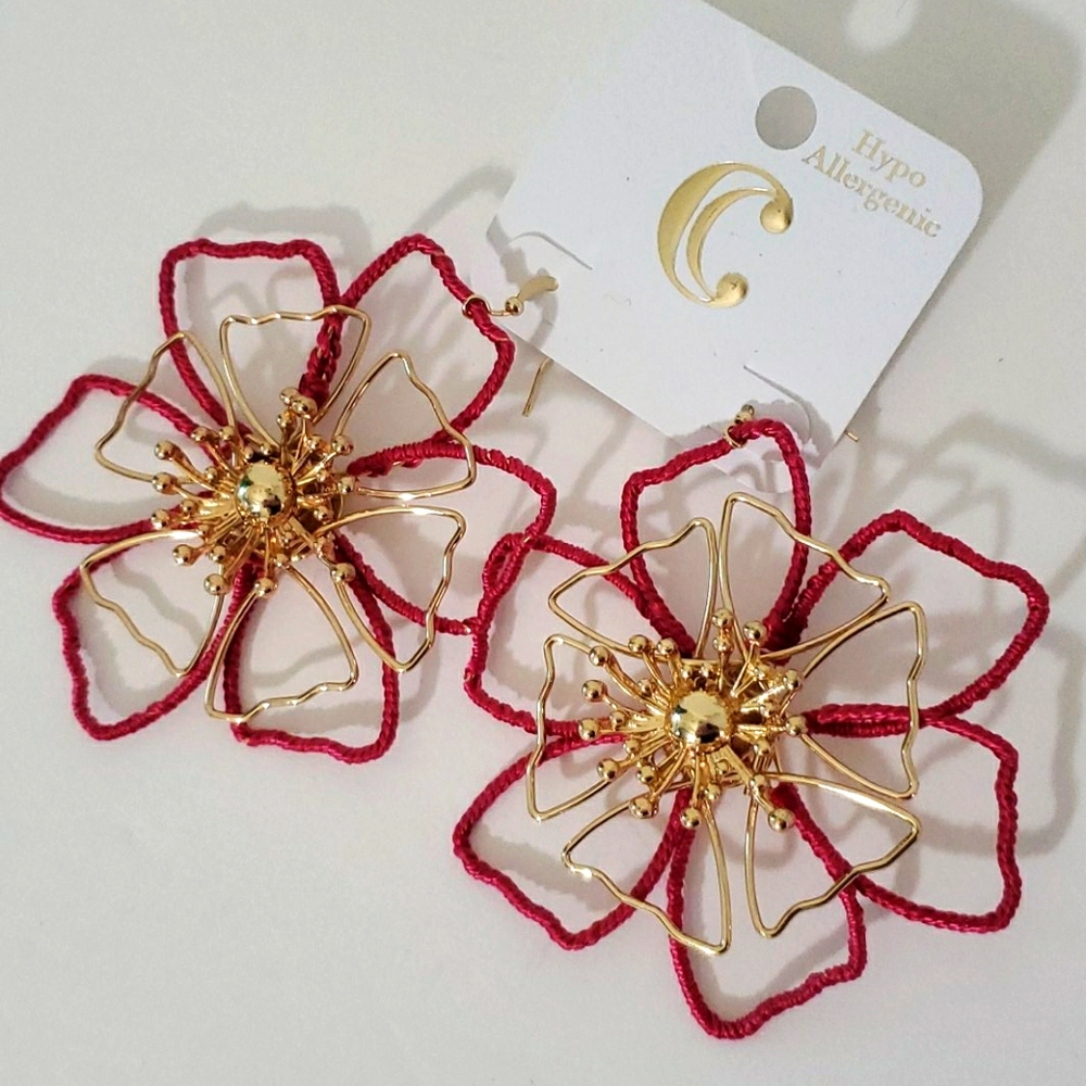 🆕️  Statement Earrings Wired with Thread Details
